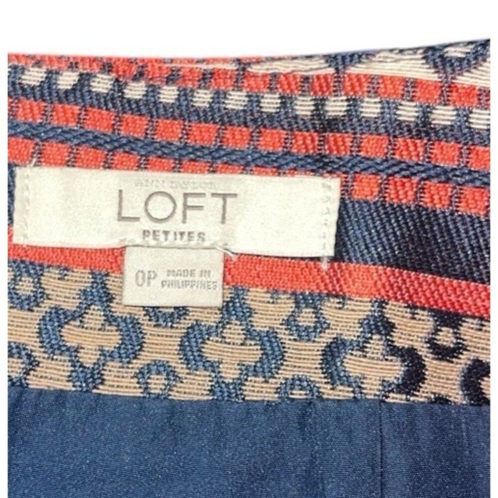 LOFT PETITES Women's 0 Petite Tribal Pattern Lined Pencil Skirt - Picture 8 of 12